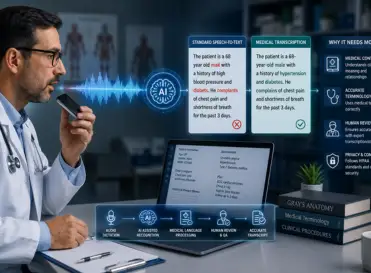 AI Medical Transcription with Human Proofreading 4 Standard Speech-to-Text